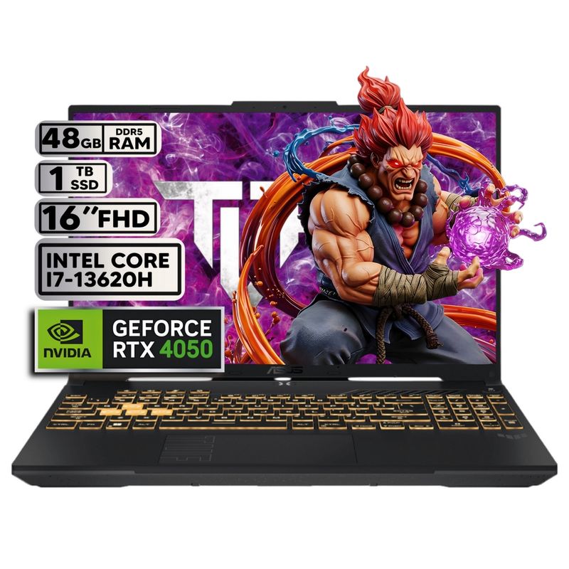 ASUS - PORTÁTIL GAMER ASUS INTEL CORE I7-13620H 48GB RAM 1TB SSD RTX 4050 6GB 16" FHD MECHA GRAY