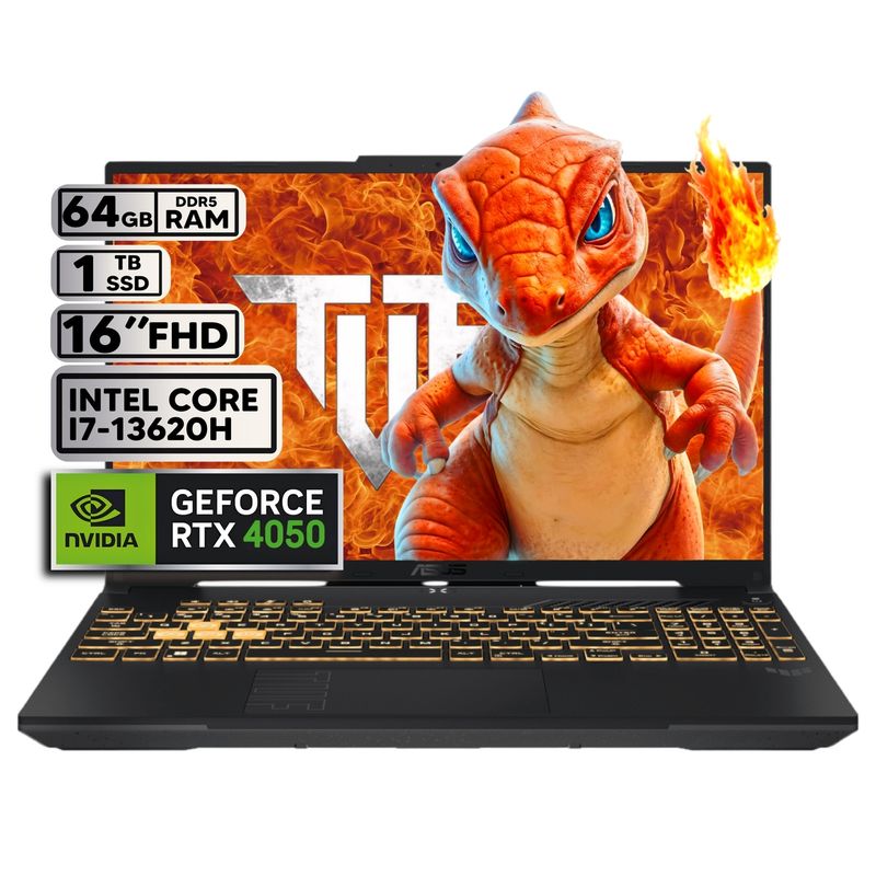 ASUS - PORTÁTIL GAMER ASUS INTEL CORE I7-13620H 64GB RAM 1TB SSD RTX 4050 6GB 16" FHD MECHA GRAY