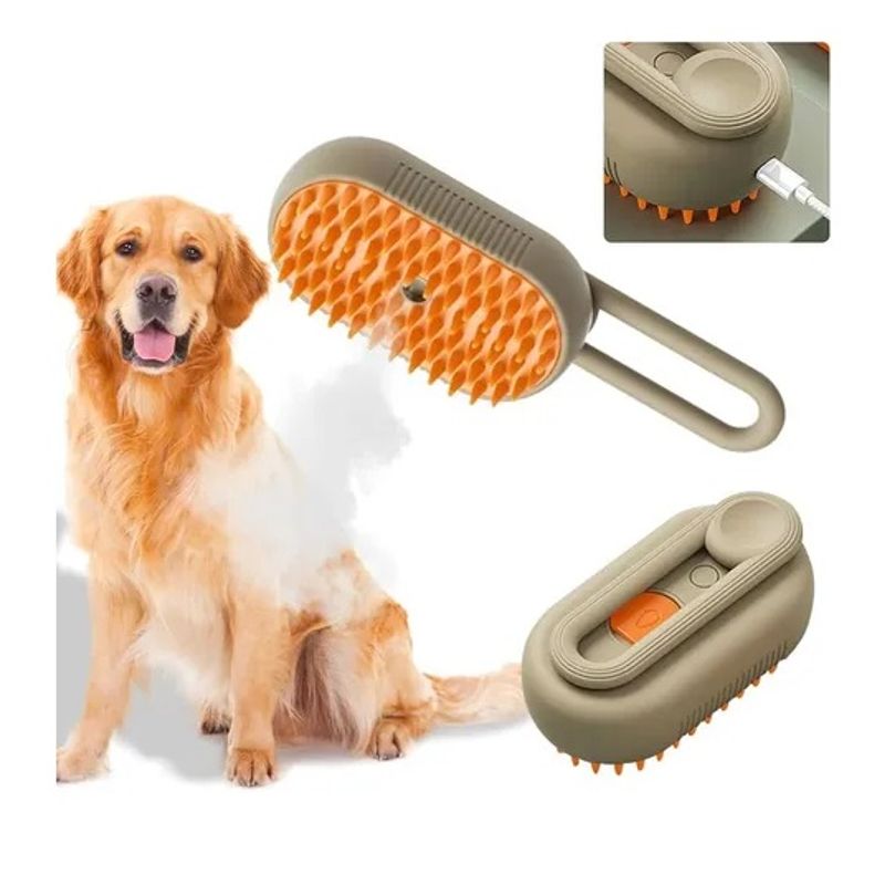 GENERICO - Cepillo Automático A Vapor 3 En 1 Para Gatos Perros