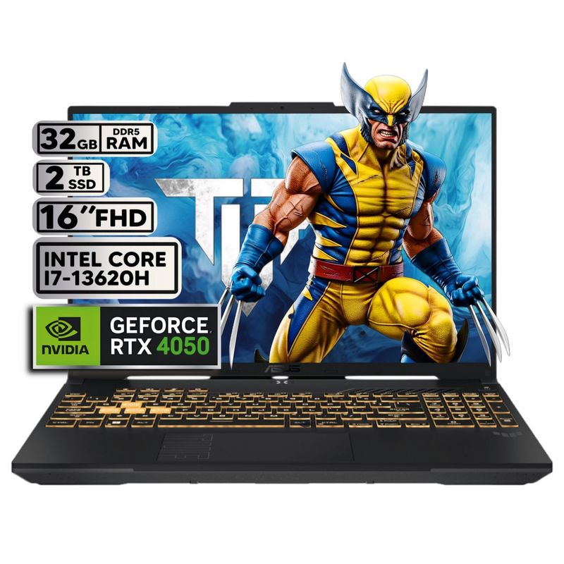 ASUS - PORTÁTIL GAMER ASUS INTEL CORE I7-13620H 32GB RAM 2TB SSD RTX 4050 6GB 16" FHD MECHA GRAY
