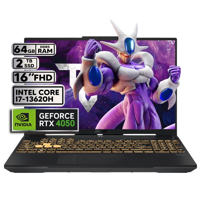 ASUS - PORTÁTIL GAMER ASUS INTEL CORE I7-13620H 64GB RAM 2TB SSD RTX 4050 6GB 16" FHD MECHA GRAY