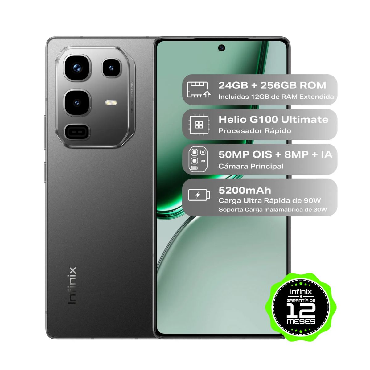 INFINIX - Celular Infinix Note 50 Pro 256Gb/12+12Ram Negro + Obsequio