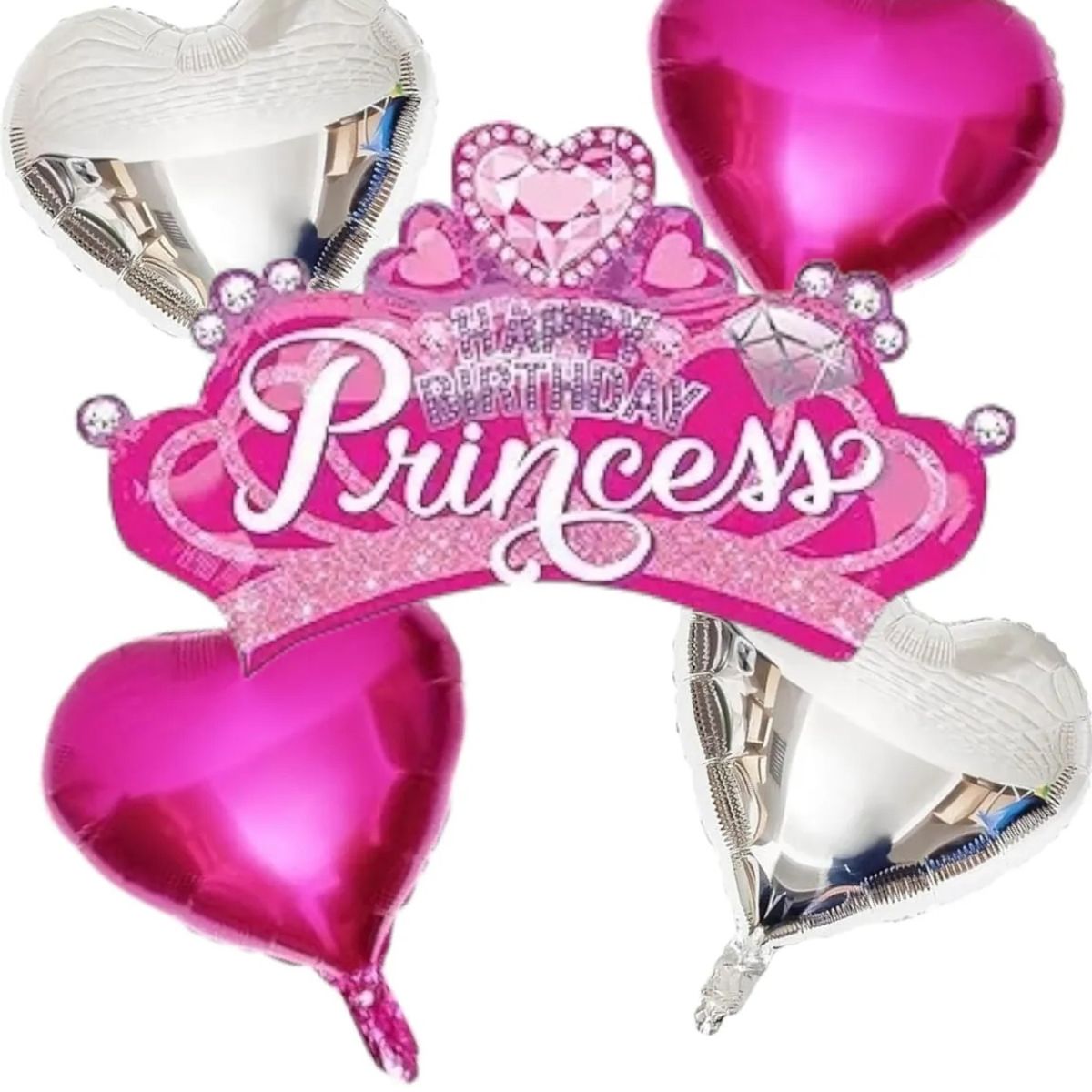 GENERICO - Globos Metalizados Corona Princess Princesadecoracion X5 Und
