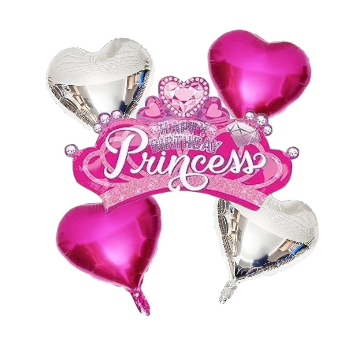 GENERICO - Globos Metalizados Corona Princess Princesadecoracion X5 Und