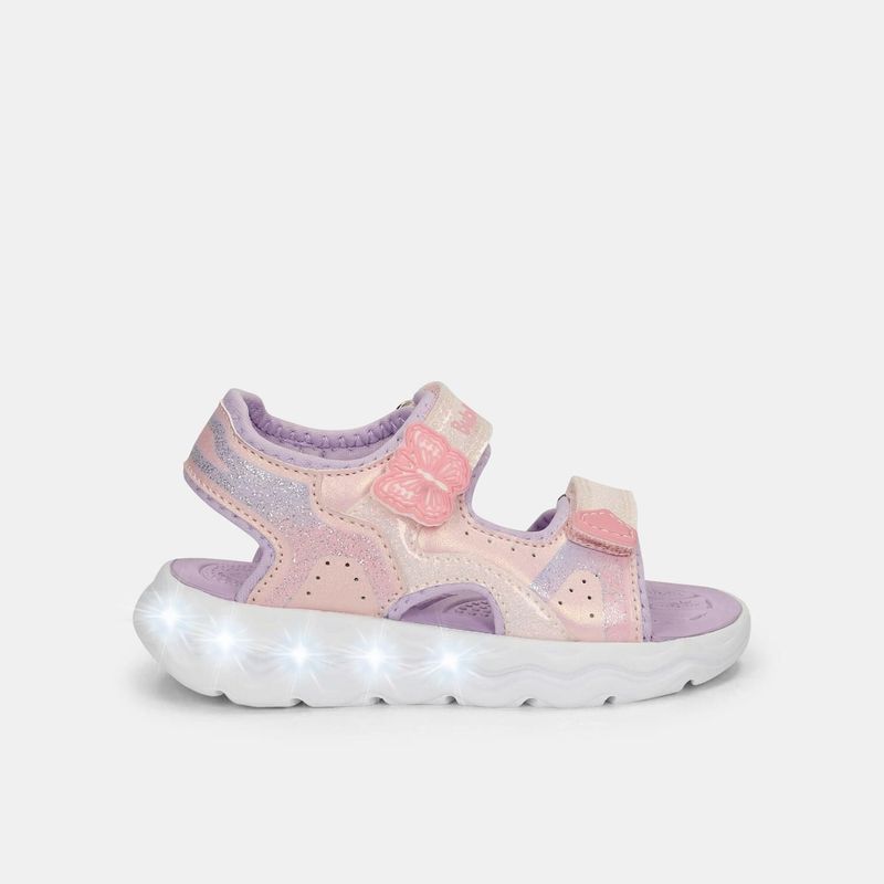 BUBBLE GUMMERS - Sandalia Con Luces Infantil Para Niña Bubblegummers Morado Ursula Drum