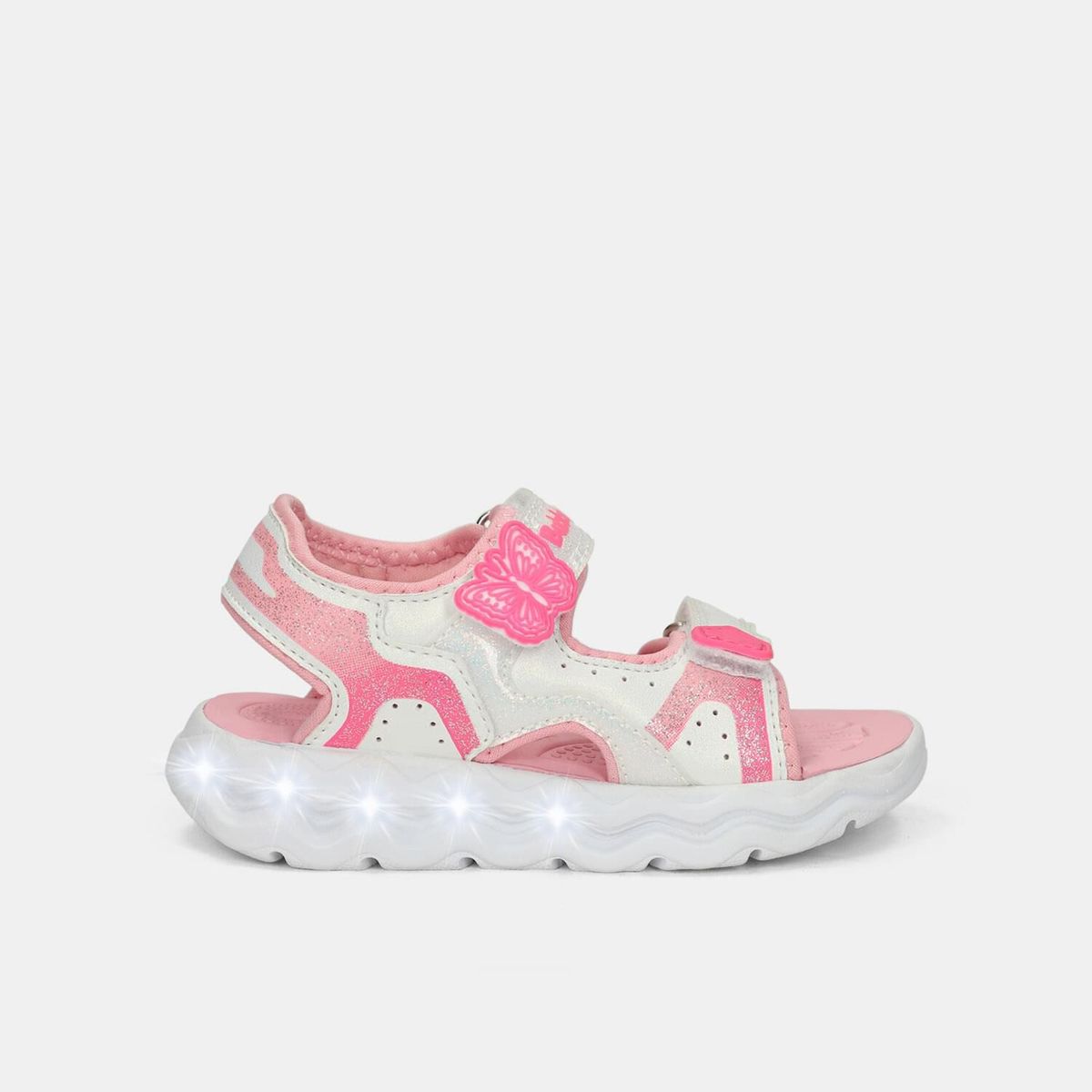 BUBBLE GUMMERS - Sandalia Con Luces Infantil Para Niña Bubblegummers Fucsia Ursula Drum