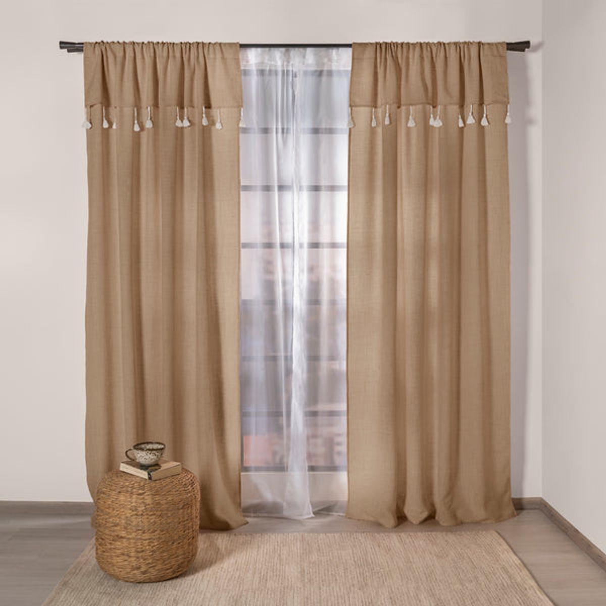 VIANNEY - Cortinas Creta Latte Largas Vianney
