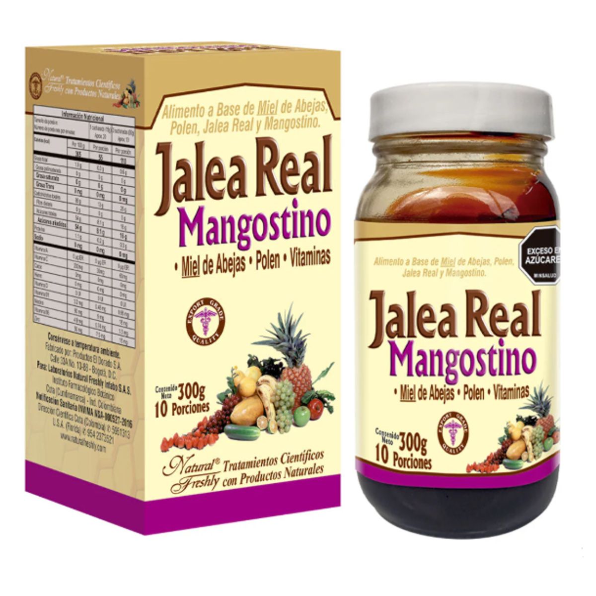 NATURAL FRESHLY - JALEA REAL CON MANGOSTINO X 300 GR.