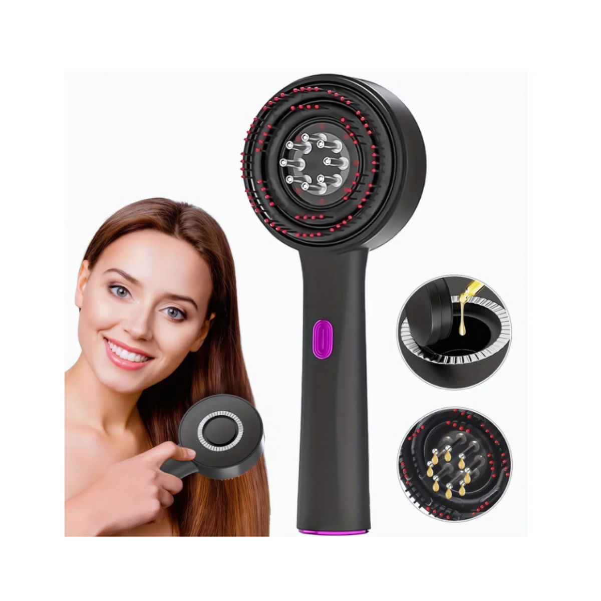 GENERICO - Cepillo Masajeador Capilar Vibratorio Cuero Cabelludo