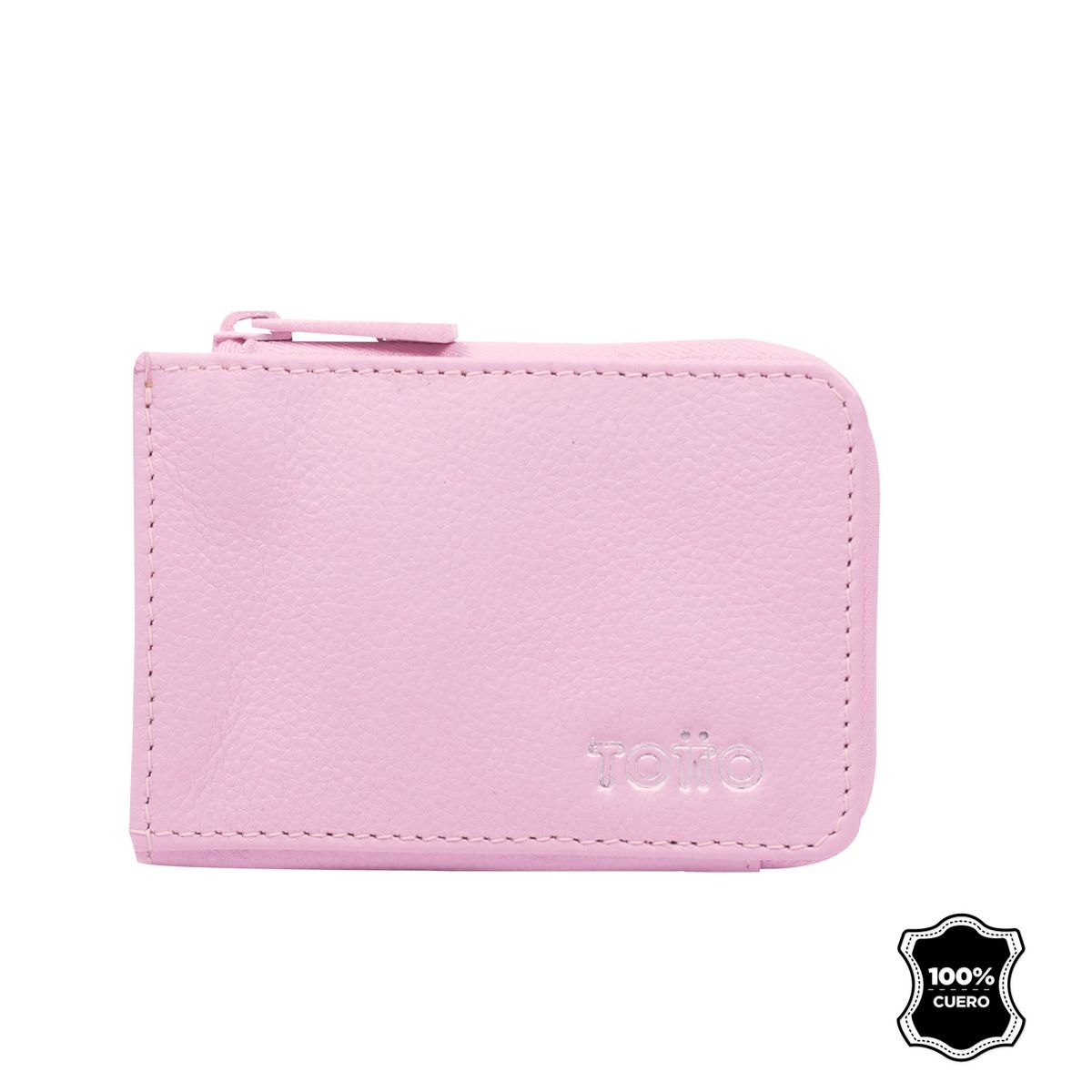 TOTTO - Billetera De Cuero Staty Rosada Pequeña Totto