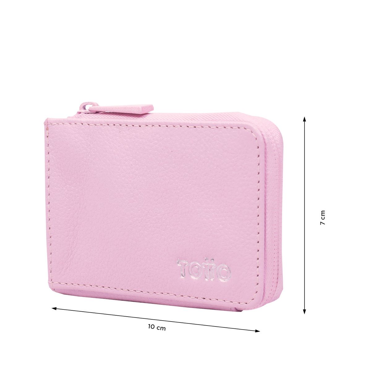 TOTTO - Billetera De Cuero Staty Rosada Pequeña Totto