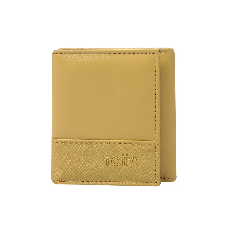 TOTTO - Billetera RFID Saffiano Aqi Amarilla Pequeña Totto