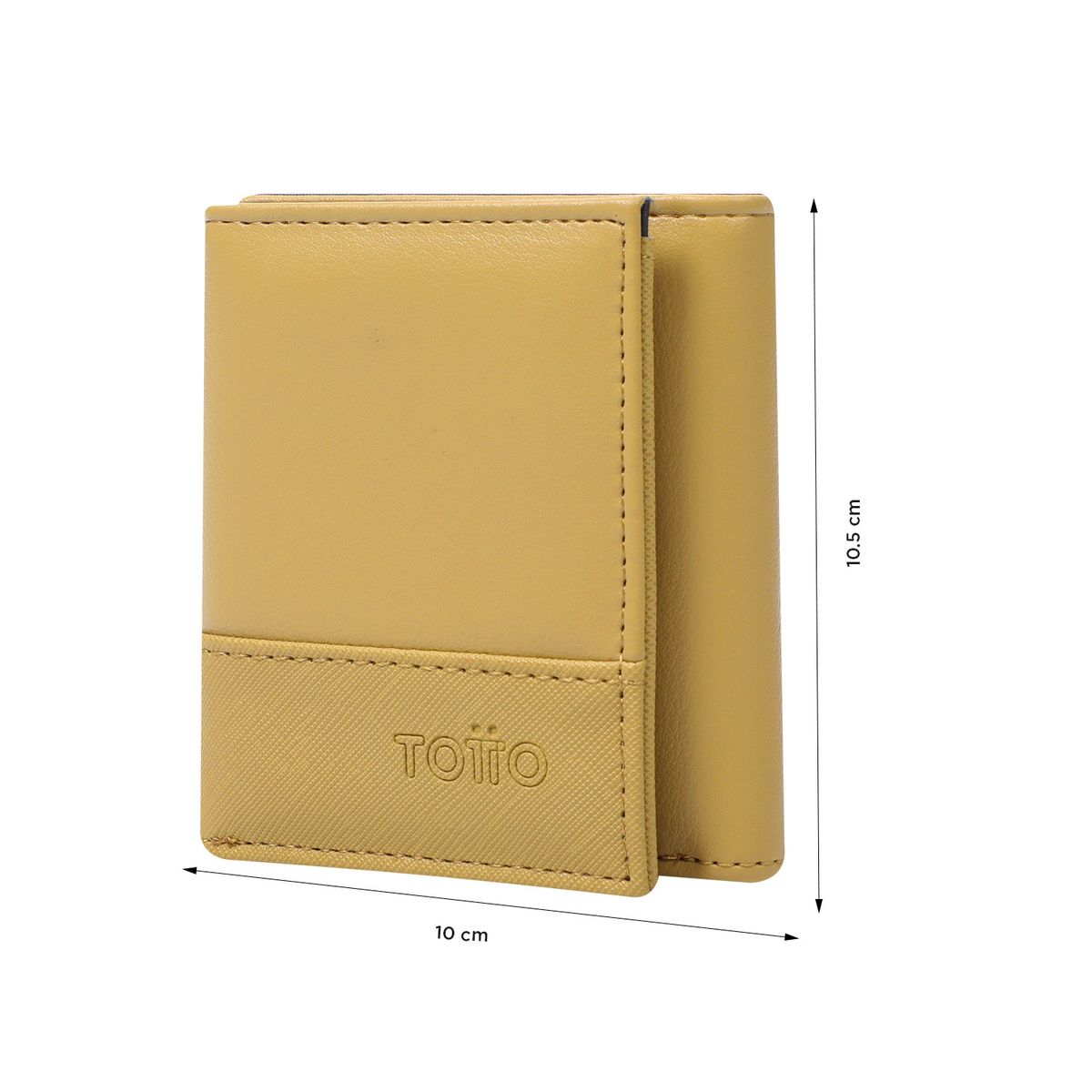 TOTTO - Billetera RFID Saffiano Aqi Amarilla Pequeña Totto