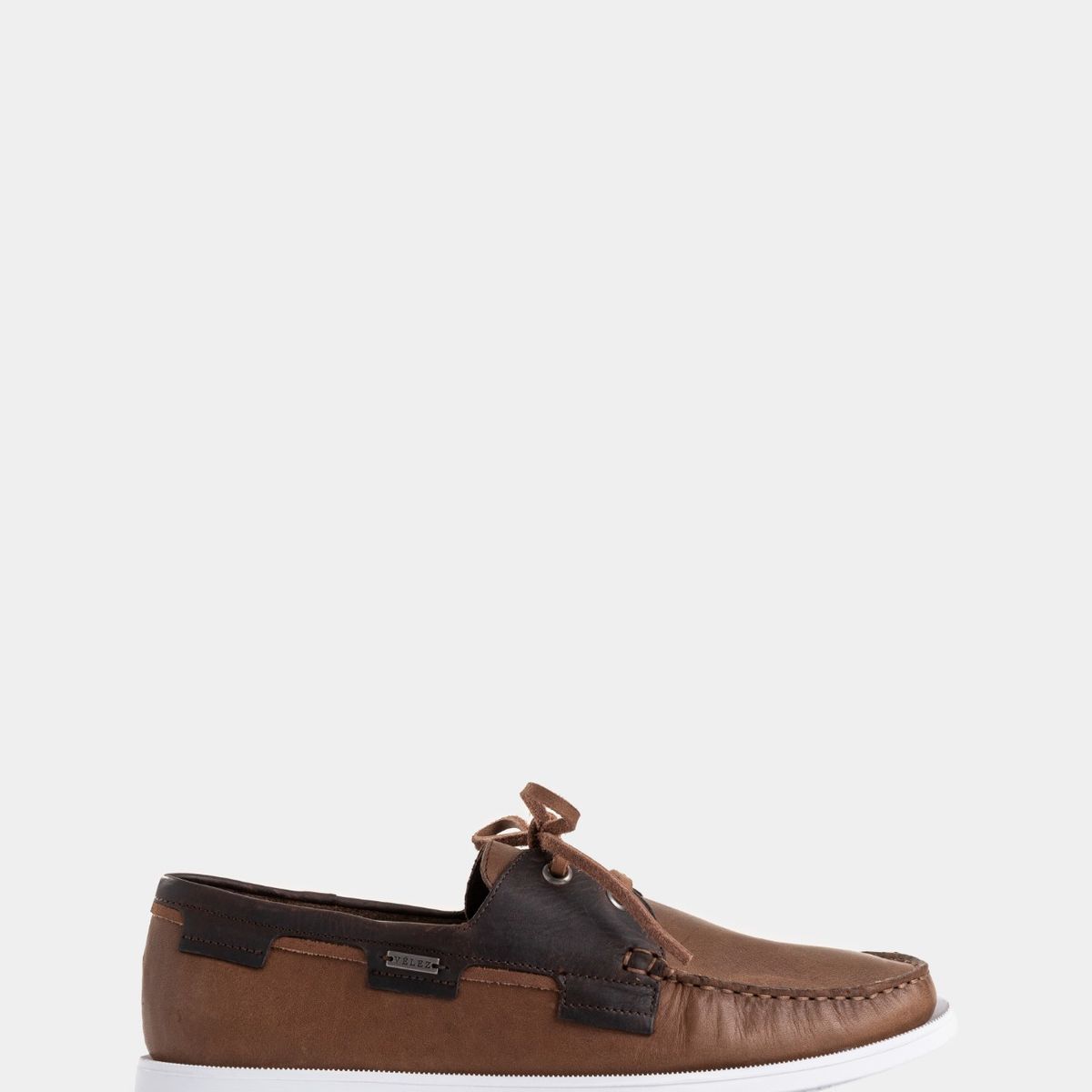 VELEZ - Vélez Zapatos Cordón De Cuero Contrastes Canela