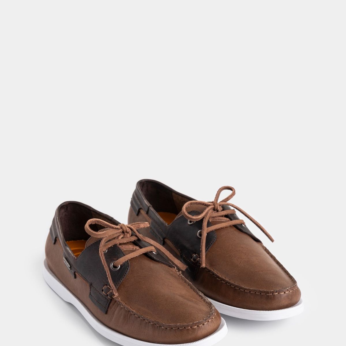 VELEZ - Vélez Zapatos Cordón De Cuero Contrastes Canela