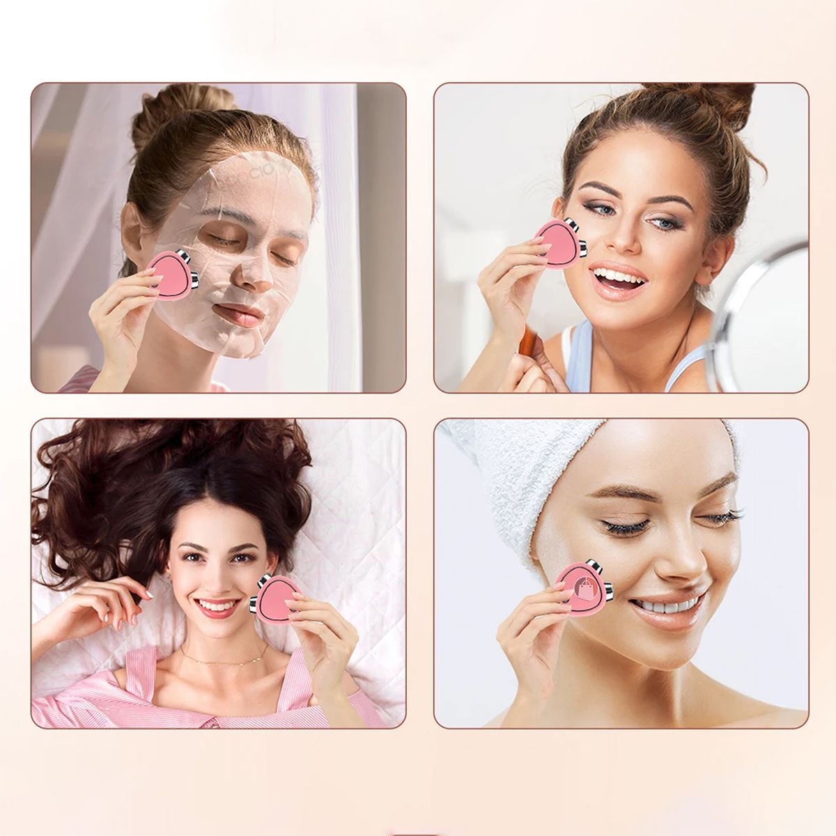 ZOCOCIO - Masajeador Facial Microcorriente Para Rutina Diaria Facial Blanco