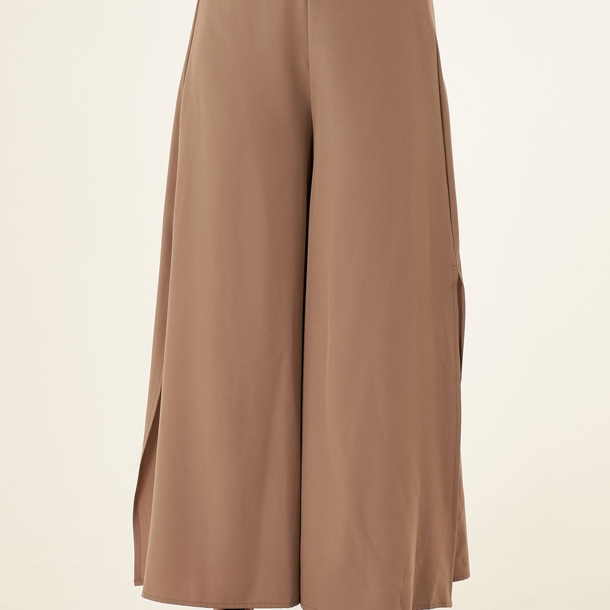 BELIFE - Pantalón café con aberturas para mujer