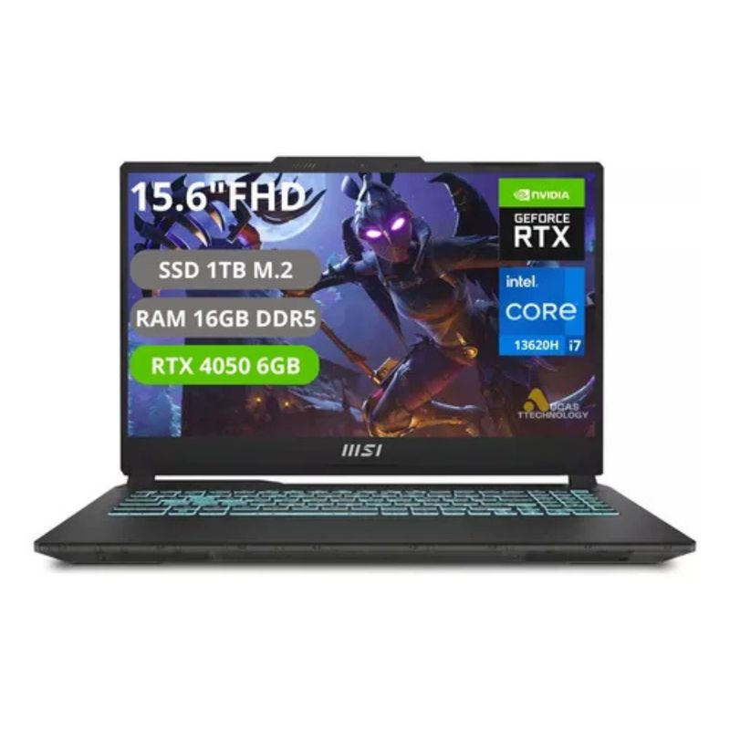 MSI - Portatil Msi Cyborg 15 Intel Core I7 13620H Ssd 1TB Ram 16GB RTX 4050 6GB