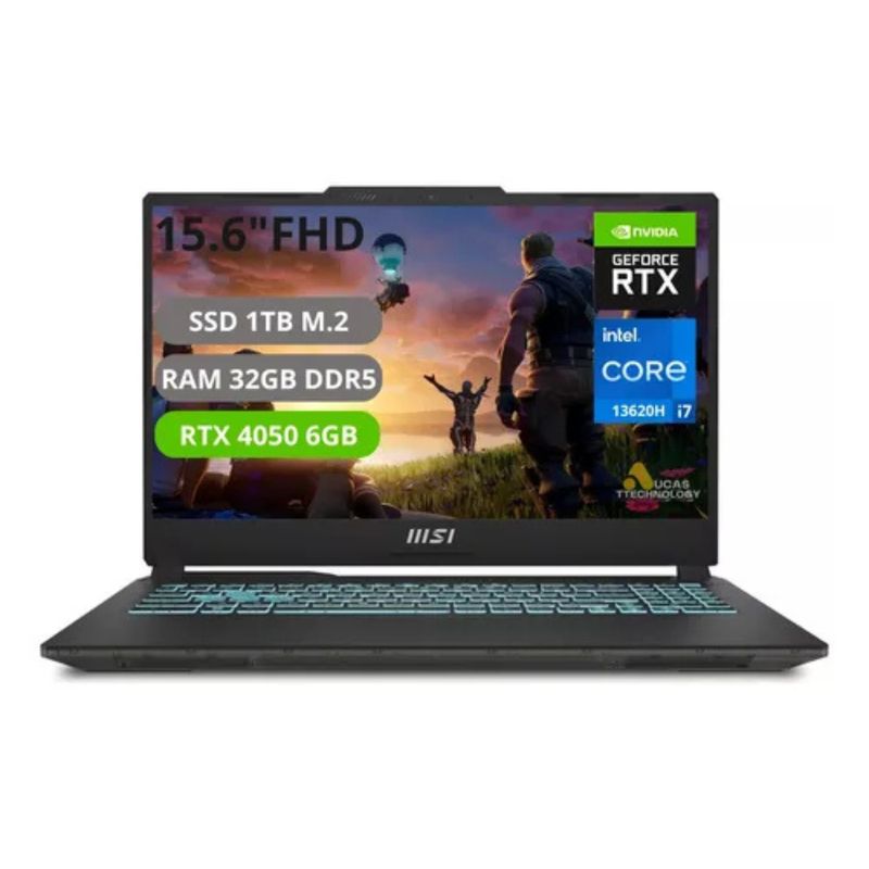 MSI - Portatil Msi Cyborg 15 Intel Core I7 13620H Ssd 1TB Ram 32GB RTX 4050 6GB