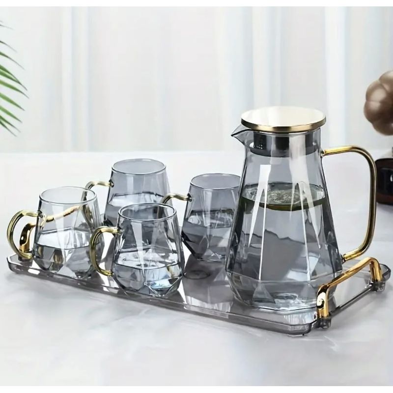 OEM - Set de jarra y tazas x4 en vidrio Medidas Jarra 18L tazas 320ML