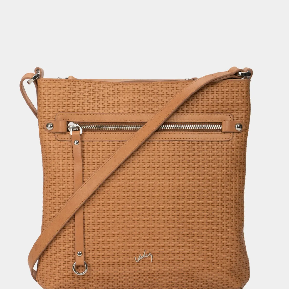 VELEZ - Vélez Manos Libres Basic De Cuero Para Mujer Grabado Placa Tejido