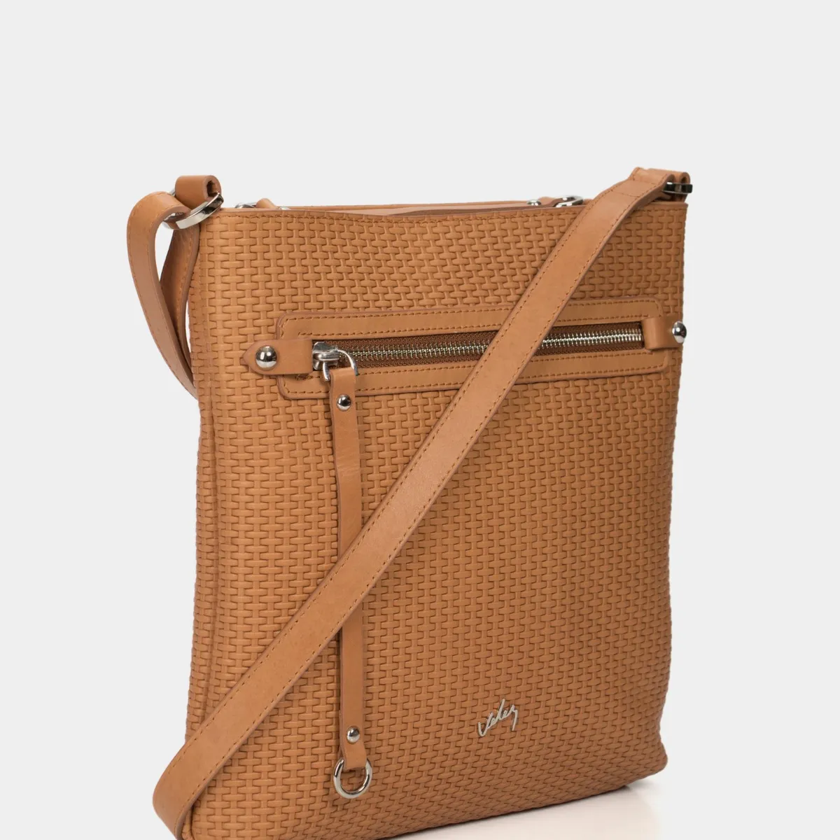 VELEZ - Vélez Manos Libres Basic De Cuero Para Mujer Grabado Placa Tejido