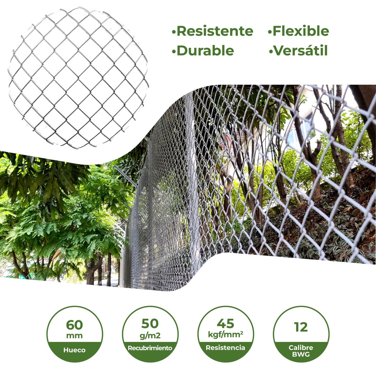 AGROFACIL HAY OTRA MANERA - Malla Eslabonada 1m x 10m Agrofácil