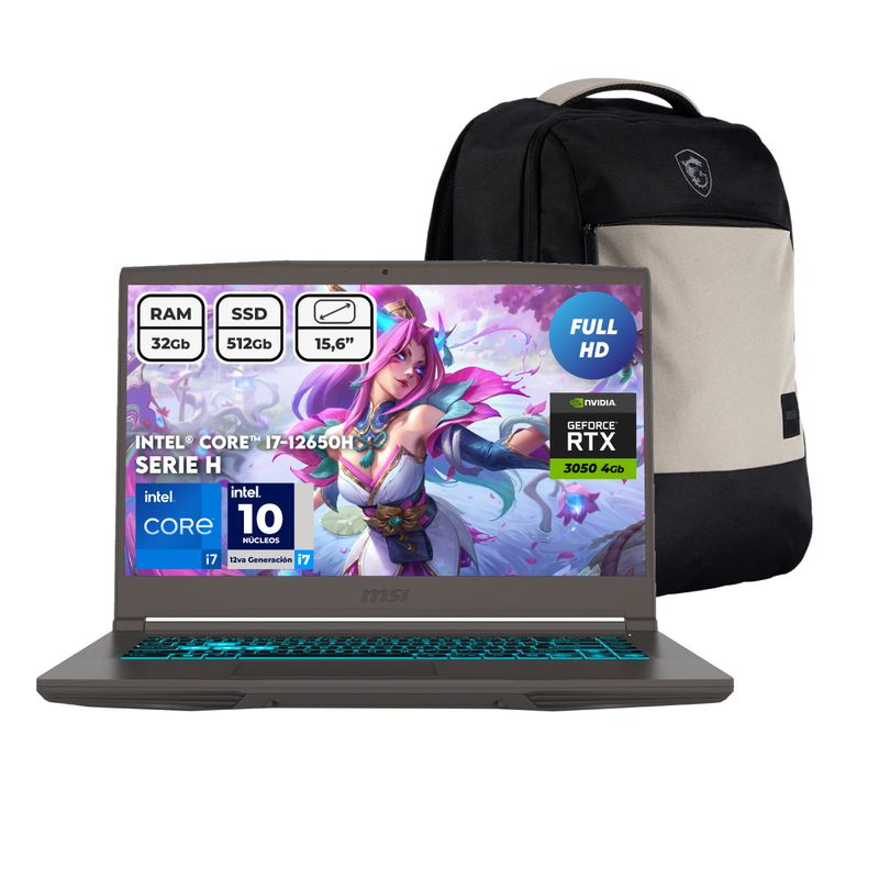 MSI - Portátil Gamer Msi Intel Core I7 12650h Ram 32gb Ssd 512gb Rtx 3050