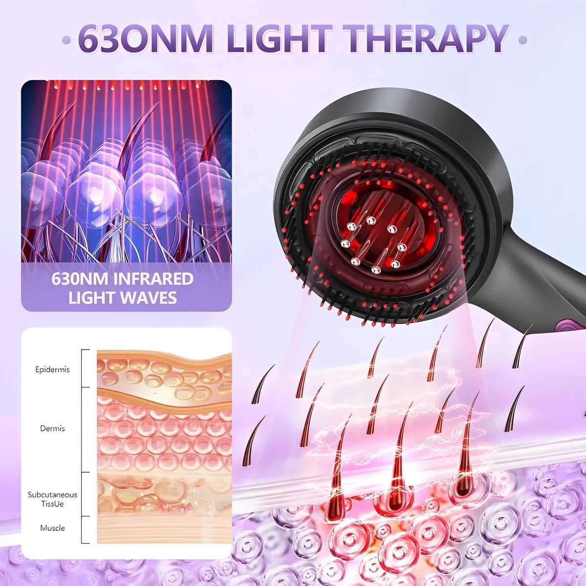MILOPTS - Cepillo Masajeador Capilar Vibratorio Cuero Cabelludo