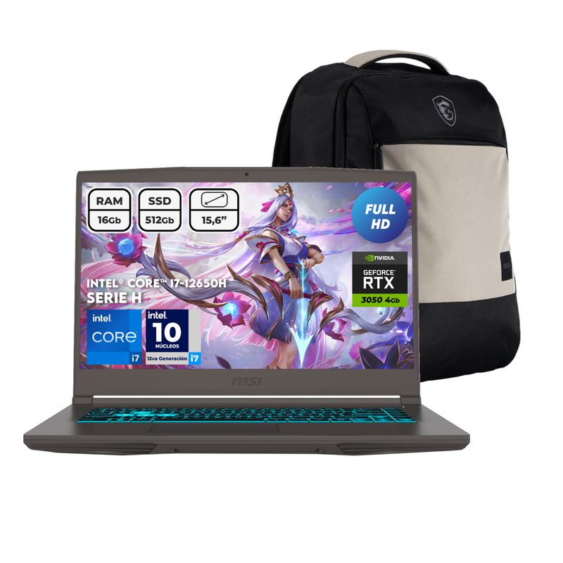MSI - Portátil Gamer Msi Intel Core I7 12650h Ram 16gb Ssd 512gb Rtx 3050