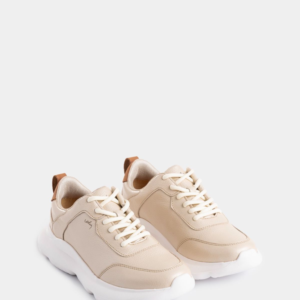 VELEZ - Vélez Tenis Mori 3 De Cuero Para Mujer Silueta Deportiva Dorado