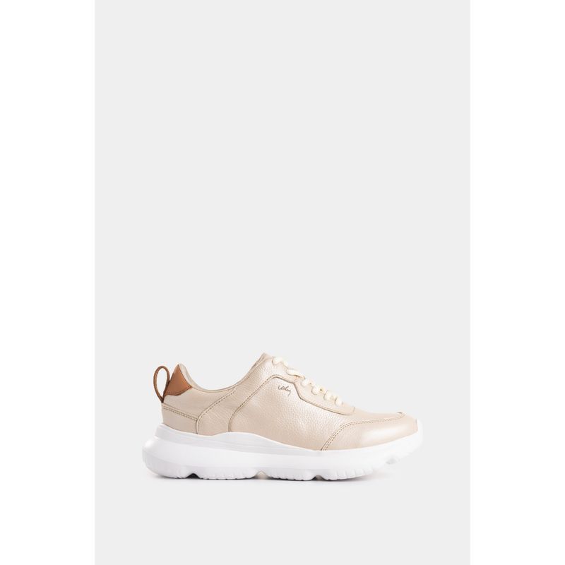 VELEZ - Vélez Tenis Mori 3 De Cuero Para Mujer Silueta Deportiva Dorado