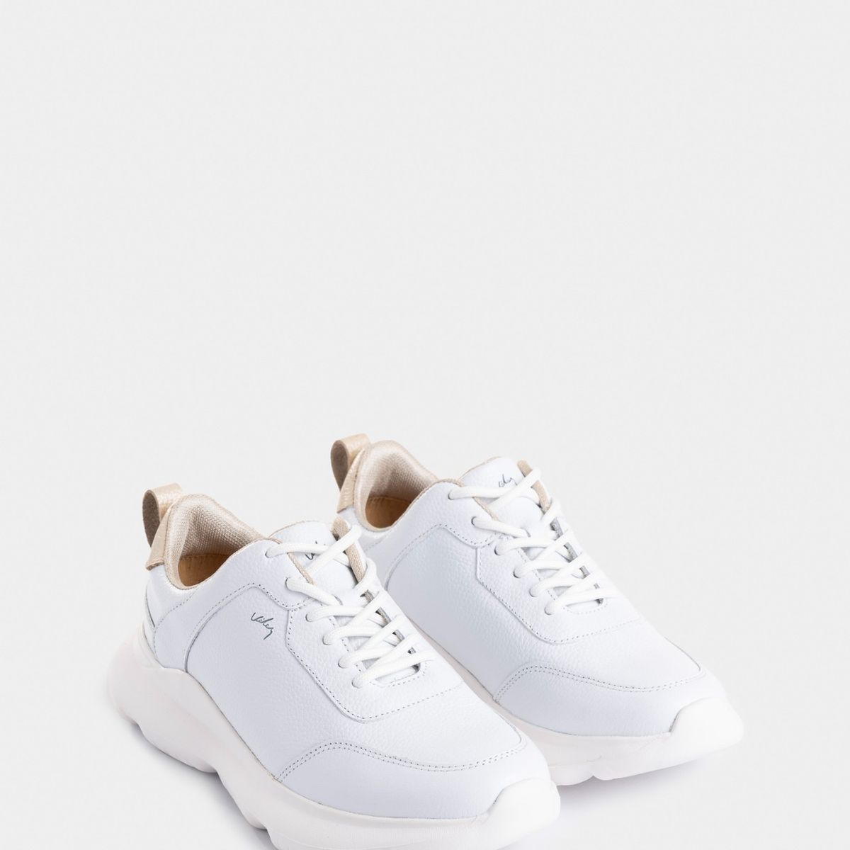 VELEZ - Vélez Tenis Mori 3 De Cuero Para Mujer Silueta Deportiva Blanco