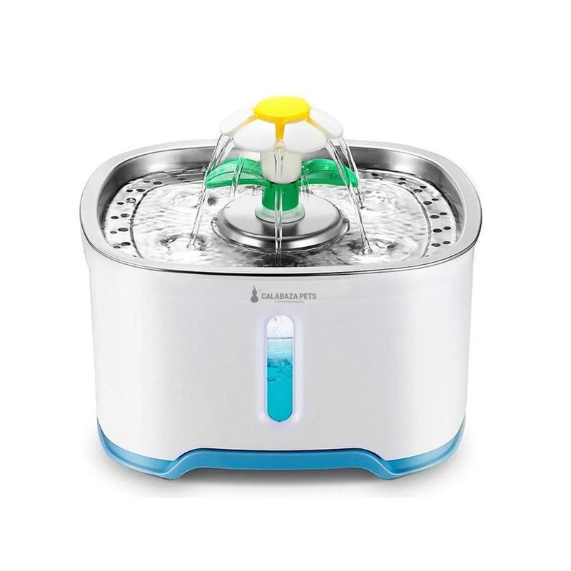 GENERICO - Fuente Flor Platón Acero Inoxidable con Luz LED 25 litros
