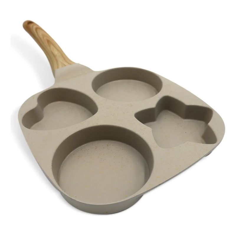 GENERICO - Sarten Antiadherente Molde 4 Espacios Figuras Cocina Huevos
