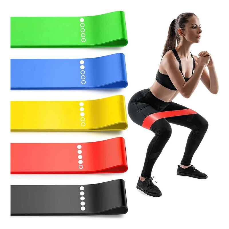 GENERICO - Kit De Ejercicio Bandas Elasticas De Latex  5 Niveles