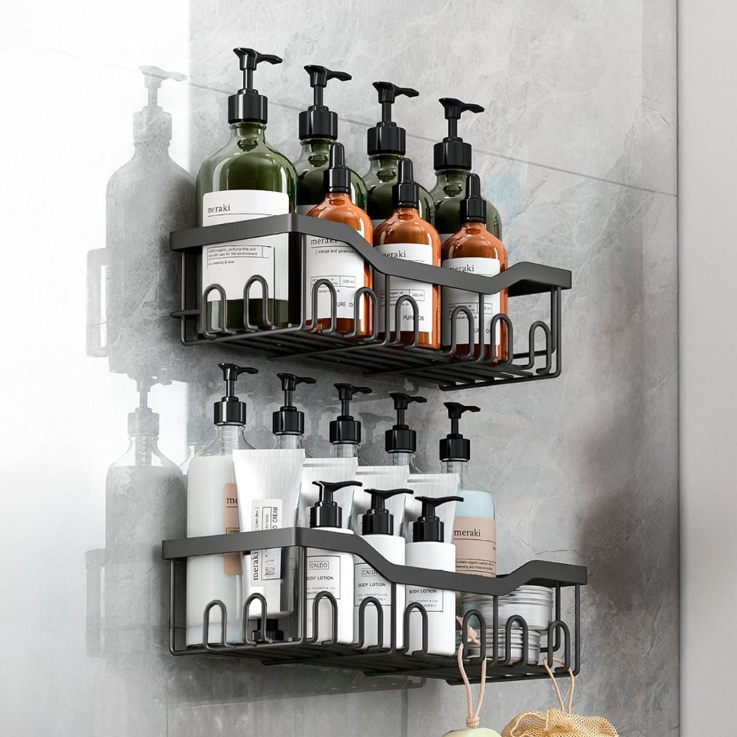 Organizador De Ducha Set X2 Repisa Baño Adhesivo Inoxidable