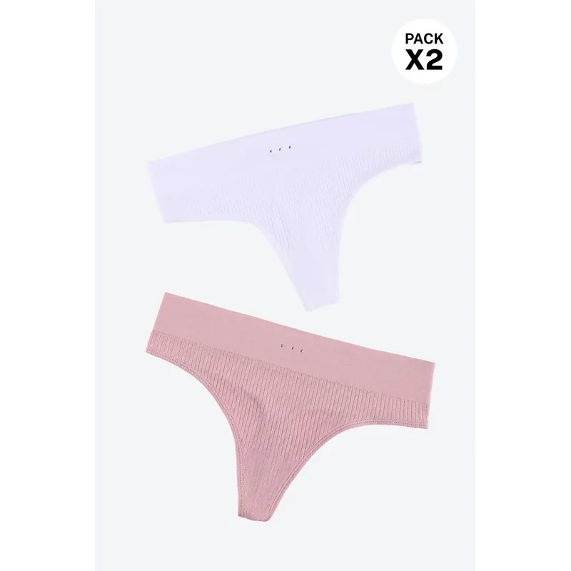 LILI PINK - Brasilera seamless talle alto paquete x2