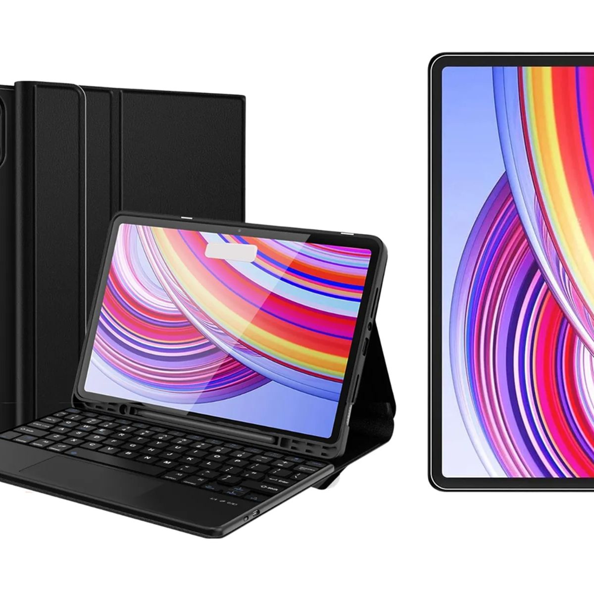 GENERICO - Estuche Teclado Touchpad Para Xiaomi Redmi Pad Pro 12.1 Negro + Vidrio