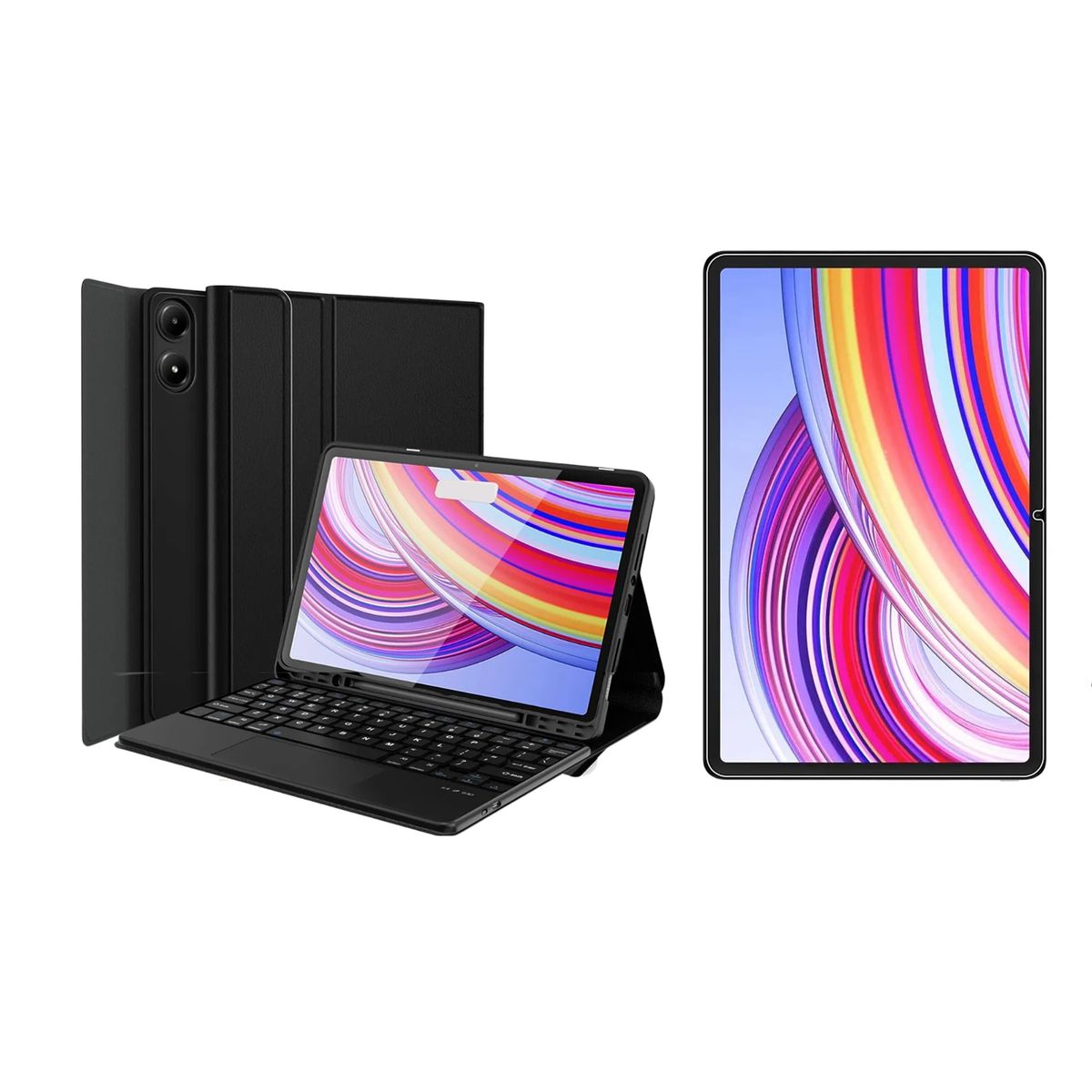 GENERICO - Estuche Teclado Touchpad Para Xiaomi Redmi Pad Pro 12.1 Negro + Vidrio