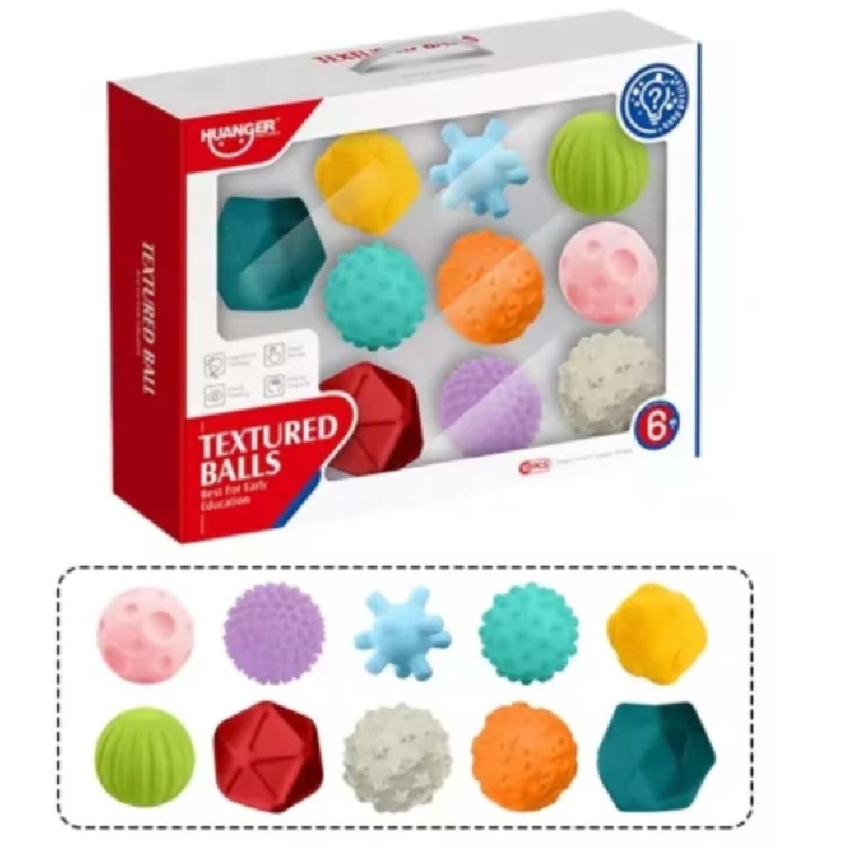 HUANGER - Bolas Sensoriales Texturizados x 10