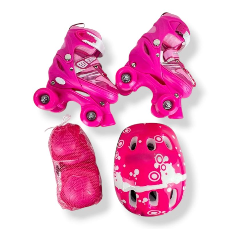 SPORT - Kit patines Sport semiprofesionales 4 ruedas Fucsia T: S