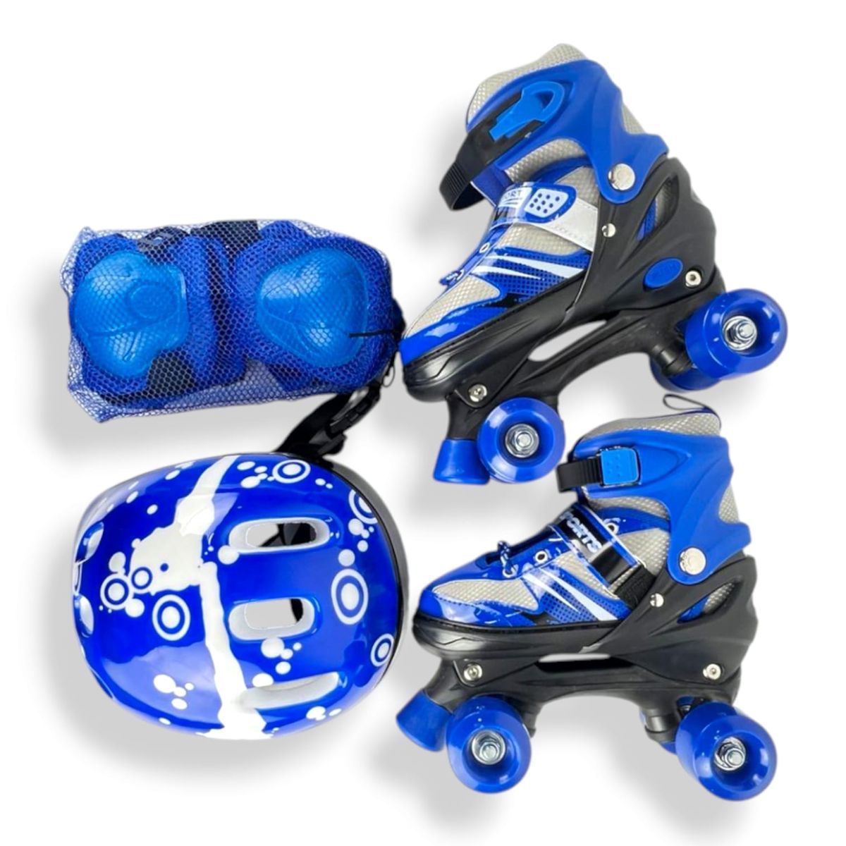SPORT - Kit patines Sport Semiprofesionales 4 Ruedas Azul Talla M
