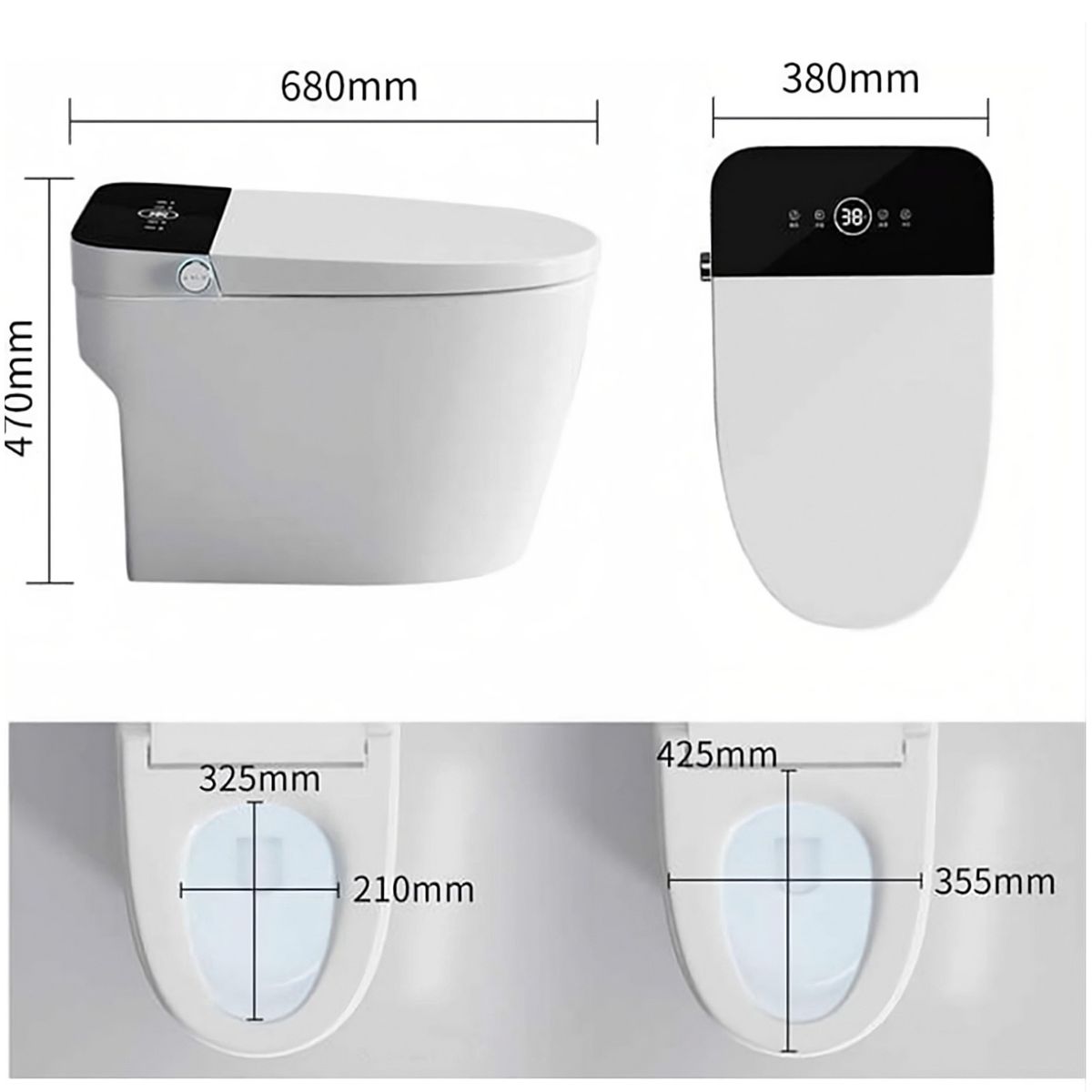 GENERICO - Inodoro Inteligente WC Blanco Estándar
