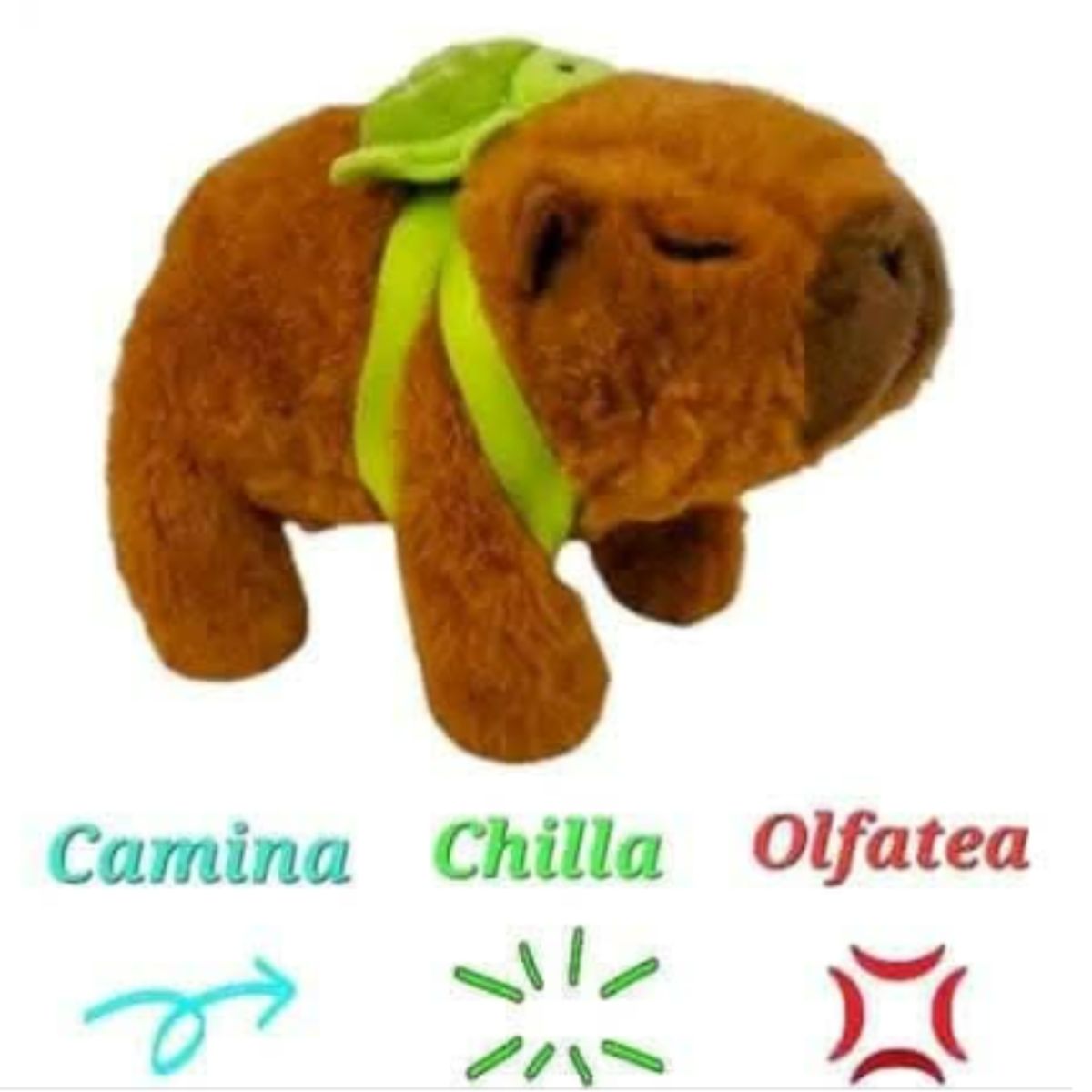 GENERAL - Peluche Capibara caminador + luz + sonido + olfateo