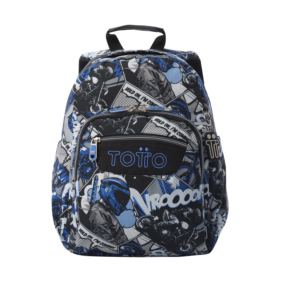 TOTTO - Morral Juvenil Porta PC 13" Gommas Gris-Azul Totto