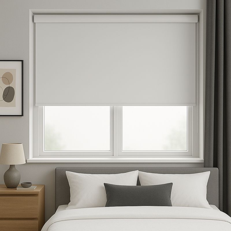 BR - Persianas Cortinas Enrollables Blackout Básico Blanco 1,30 x 1,35