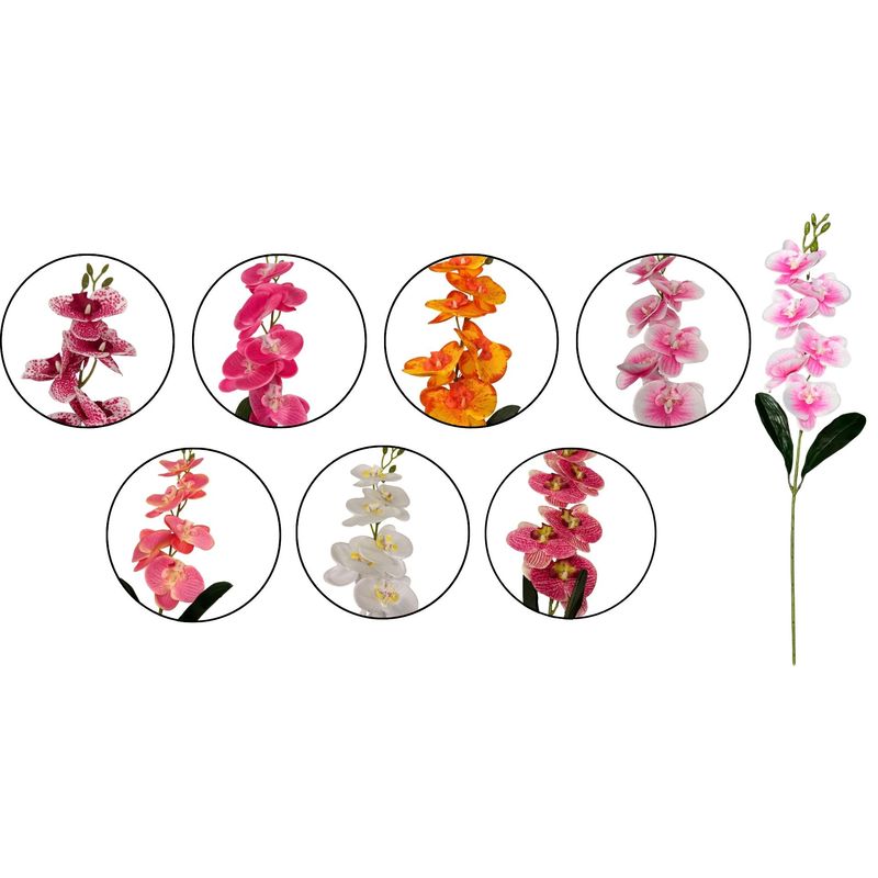 MAZUGI - Vara De Orquídeas Arreglos flores Artificiales Decoración X1und