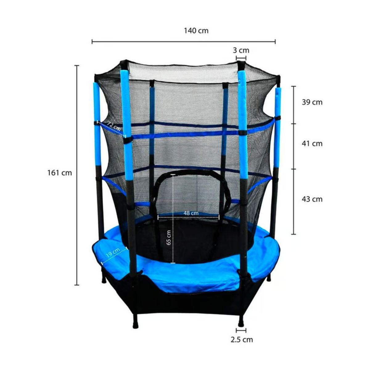 HOMESALE - Trampolin Brincolin Saltarin Niños Azul 140 Cmancho 50kg Max