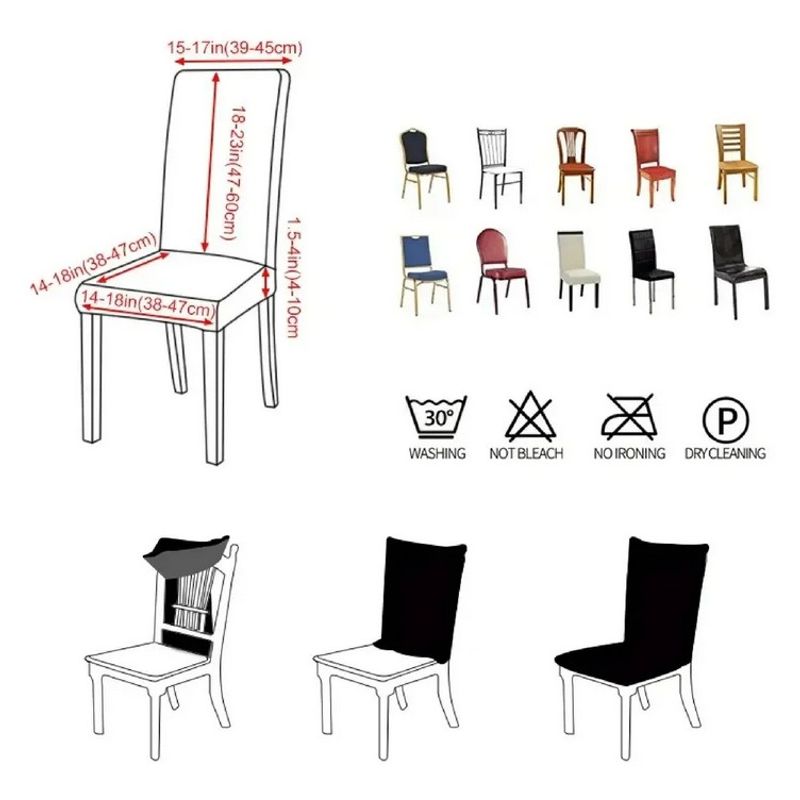 GENERICO - Funda protector para sillas comedor x6 Textura